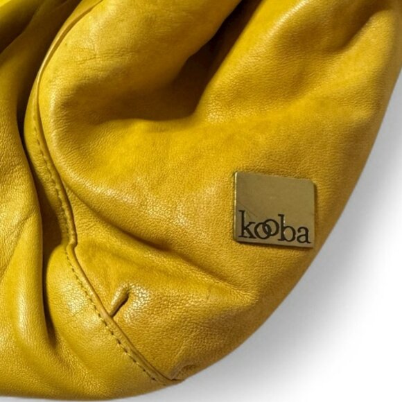 Kooba Vintage Mustard Yellow Leather Tote Bag with Bow Detail & Gold Hardware - Picture 14 of 14